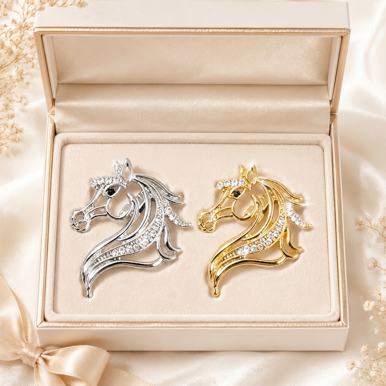Premium Zodiac Horse Brooch, Statement Accessory